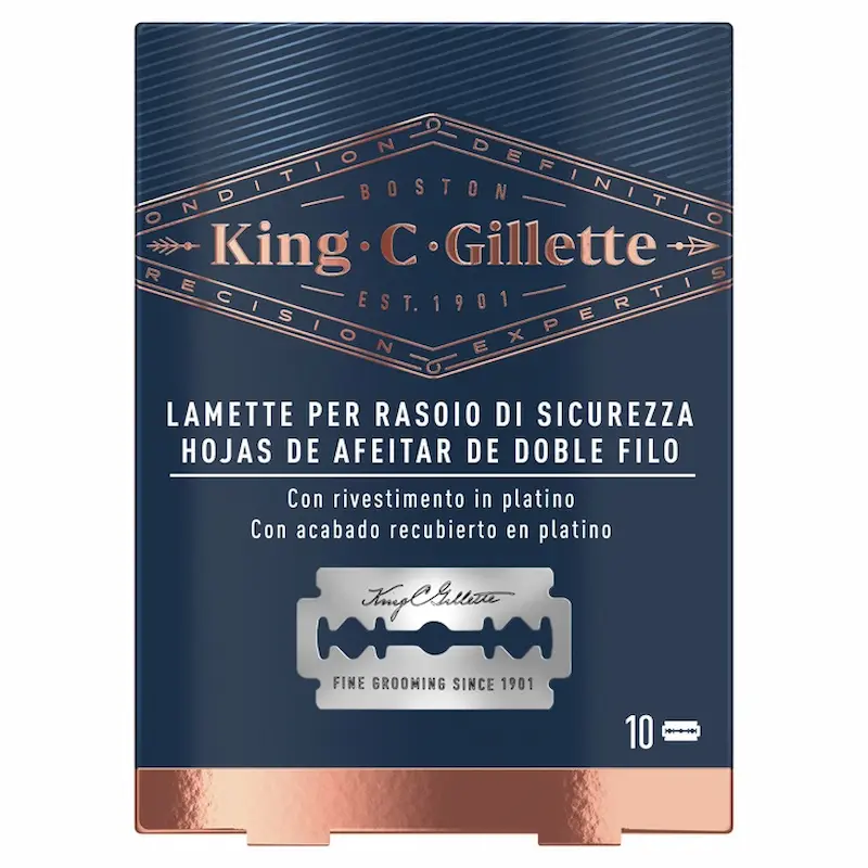 Gillette King C Lamette Per Rasoio di Sicurezza x10